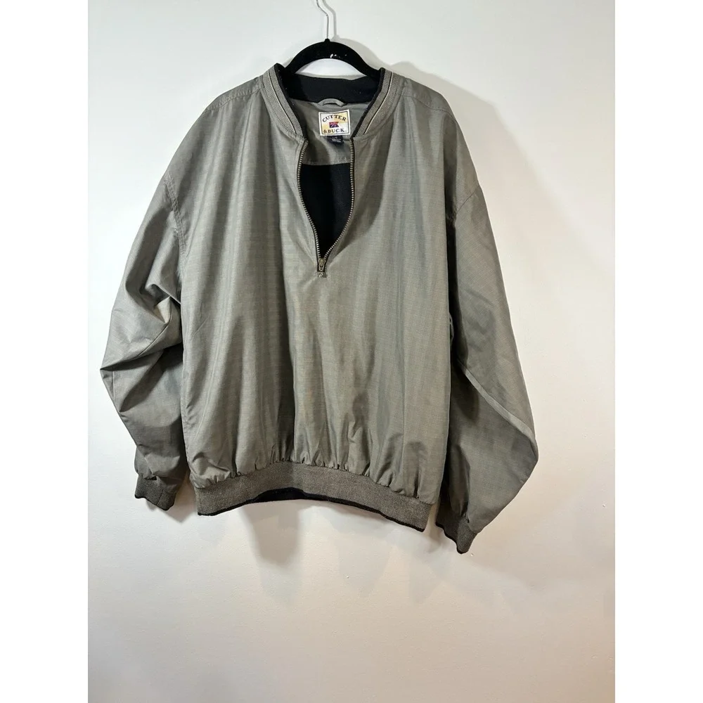 Cutter & Buck 1/4 Zip Pullover Golf Jacket Windbreaker Large Gray Office Depot L